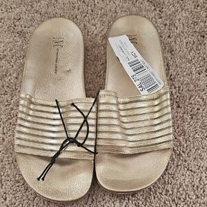 Gold Slide Sandals